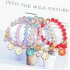 Elegant Crystal Flower Beaded Bracelet for Women Strand Beaded Bracelet Jewelry Strawberry Daisy Flower Wristband Chain