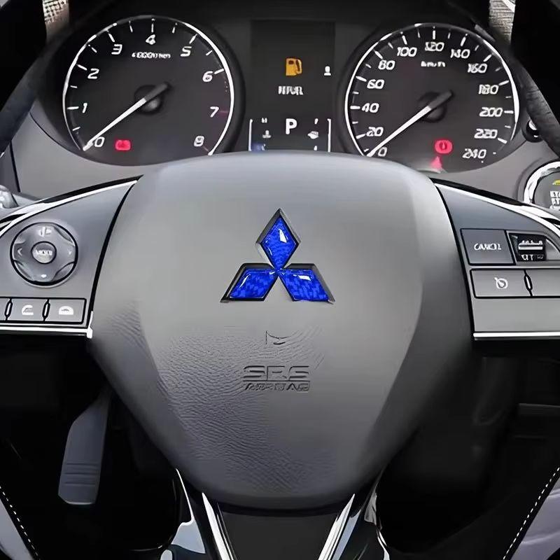 Epoxy Auto Lenkrad Mittel Emblem Aufkleber Für Mitsubishi Ralliart Cordia Pajero Outlander Eclipse Galant Mirage Zubehör