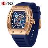 OFNS Luminous Barrel-Shaped Quartz Men's Watch - Waterproof with Calendar