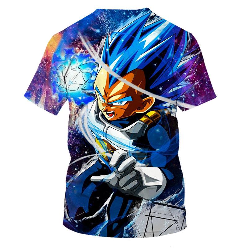 Fashion Dragon Ball Super Anime Super Saiyan Vegeta Printed Men's Casual Short Sleeve T-Shirt