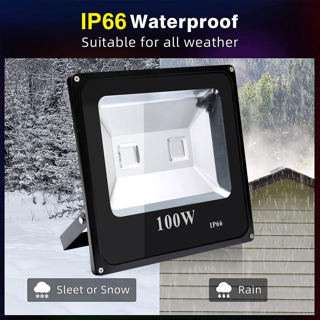 RGB Led Floodlight 10/20/30/50/100W RGB Flood Light Outdoor Wall Washer Lamp Reflector IP66 Waterproof Garden Lighting 220V