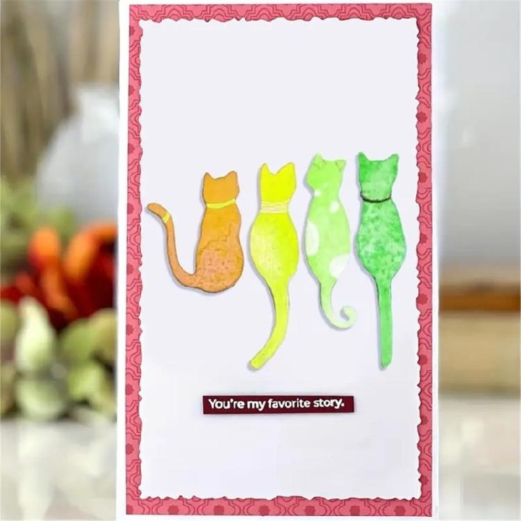 Katzen Kätzchen Stanzschablonen Metall Präge-Stanzformen Für Kartenherstellung Scrapbooking Journal Lesezeichen Fotoalbum