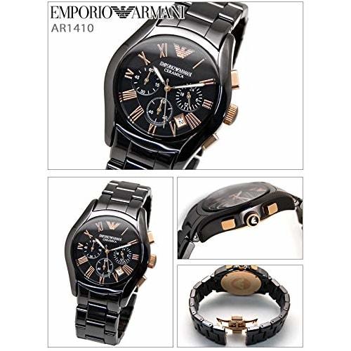 Emporio Armani Men's CERAMICA Chronograph Watch, Black, with Ceramic Bracelet, AR1410