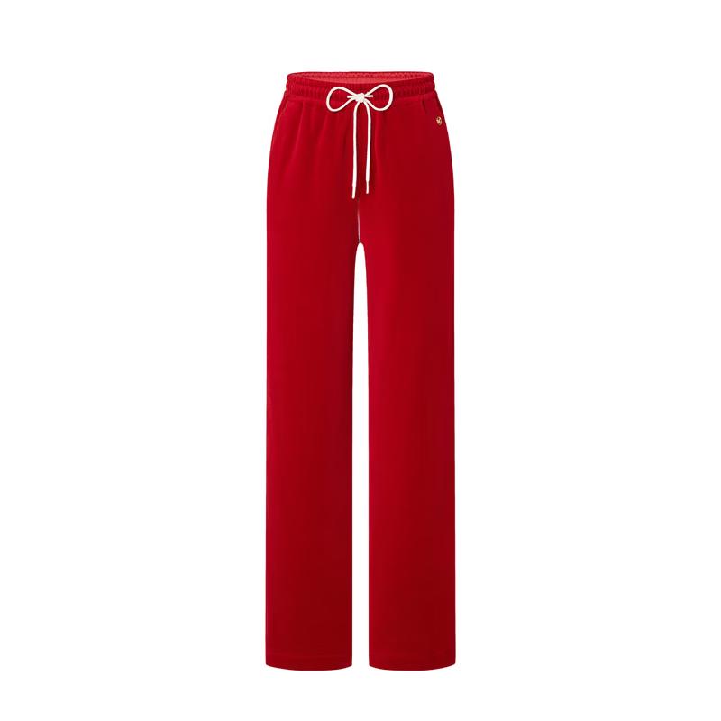 MO&Co. 2024 Spring High-Waist Velvet Straight-Leg Pants