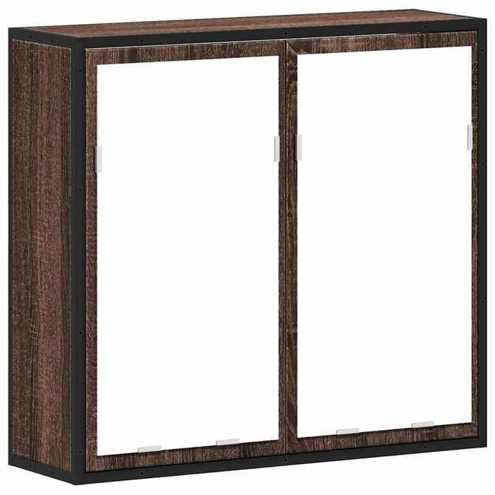 VidaXL Armoire à miroir de salle de bain chêne marron bois ingénierie, armoire à miroir, armoire de maquillage avec miroir, 849258