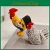 Wooden Rooster Sculpture Hand Painted Home And Car Decoration Gift For Holidays