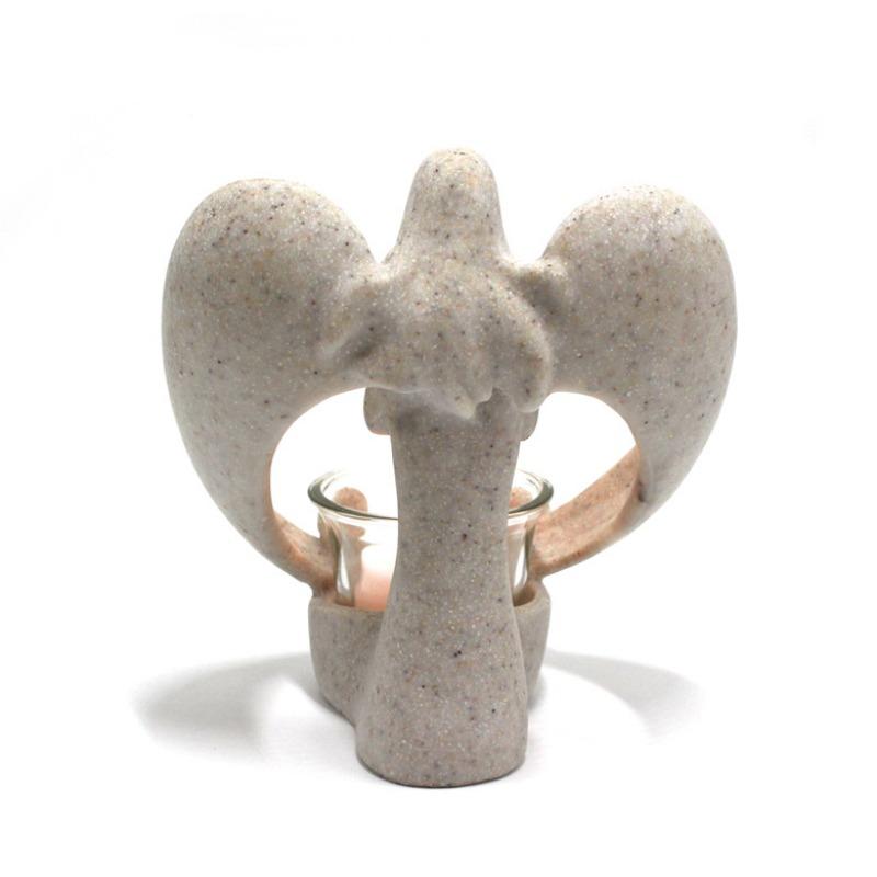 Sandstone Angel Statue Candle Holder Home Decoration Prayer Angel Sculpture Wedding Party Ornament Candlestick Mother's Day Gift