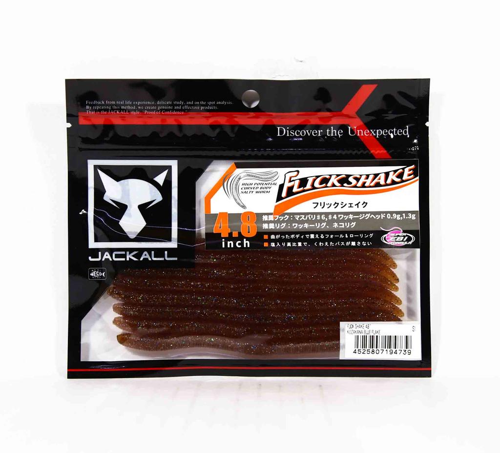 Jackall Soft Lure Flick Shake 4.8 Inches Kozakana 90mm Blue Flake (4739)