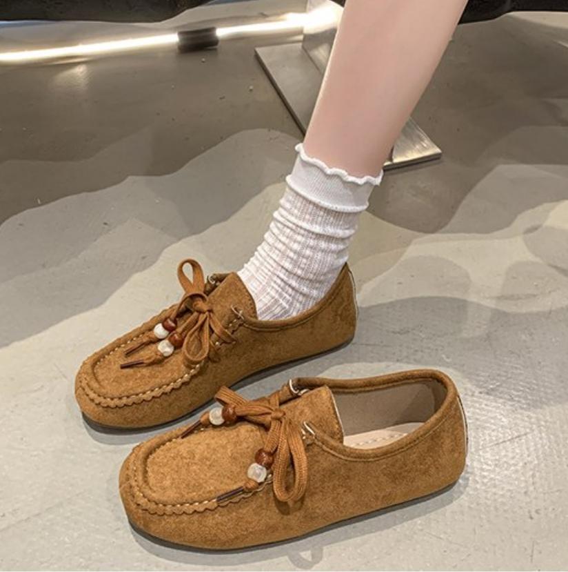 Fashion Luxury Brands Vintage Women's Loafers 2025 New Style Round Head Low Top Thick Bottom Casual Single Shoes Leather Small Shoes