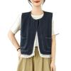 Women's Plus Size Lace Denim Vest - Lightweight, Fashionable, Slimming Short Jacket