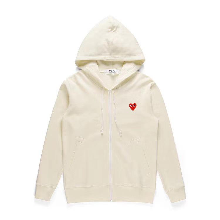 Chuan Jiu 2024 A/W Heart Hoodie: Unisex Stand Collar Zipper Pullover with Drawstring Hood