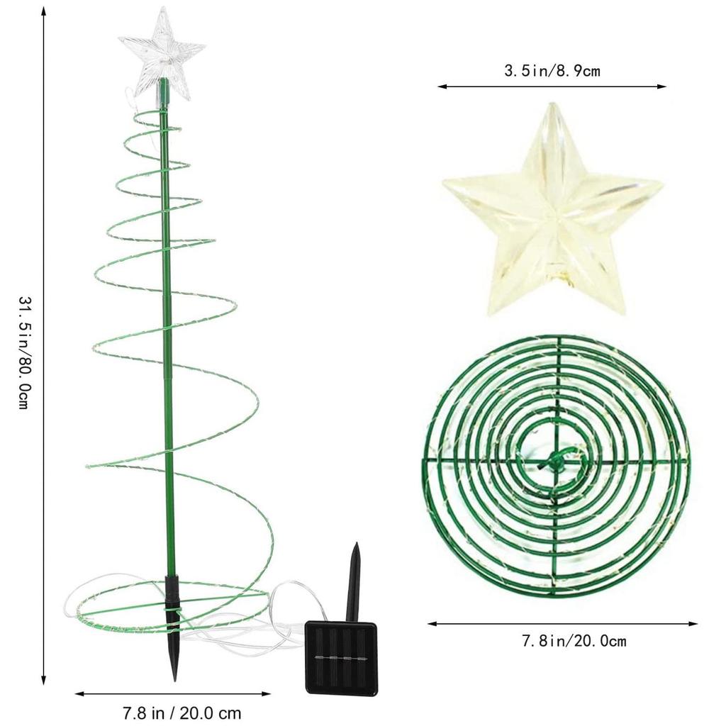 Solar-Powered 80 LED Christmas Tree Decoration Set