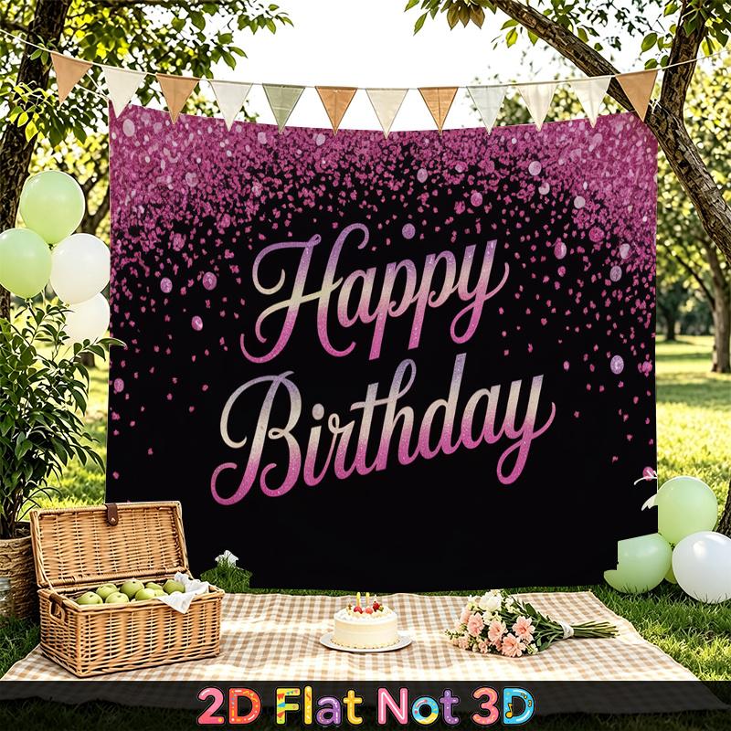 Party Backdrop Happy Birthday Birthday Wedding Pink Photo Booth Background Front Door Decor