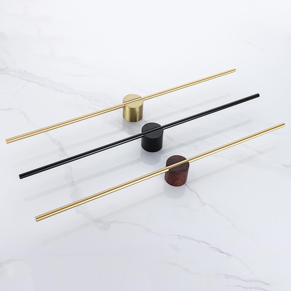 Towel Bar for Bathroom Kitchen Wall Hanger Black White Wood Gold Bath Towel Holder Rack Shelf Storage Space Aluminum 40 50cm