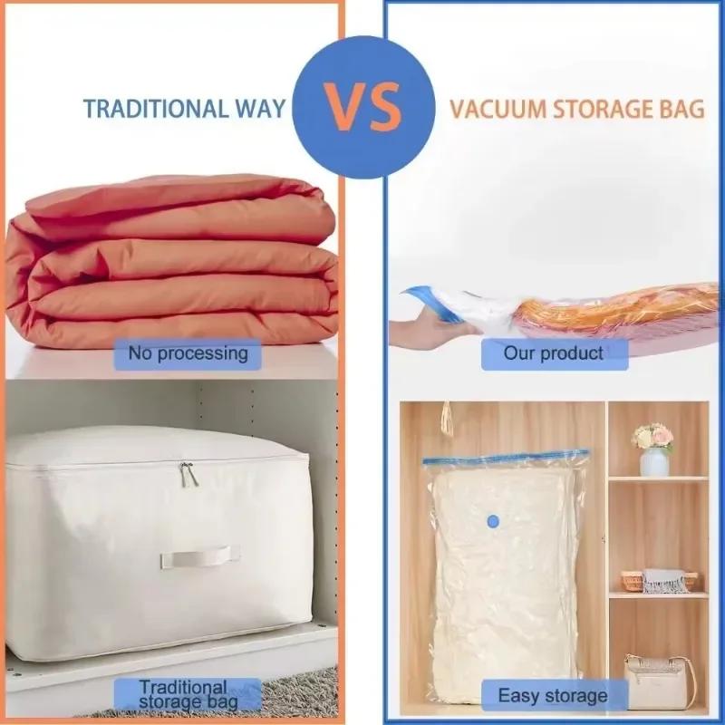 Home Organizer Vacuum Bag for Quilts and Clothes, Waterproof Compression Travel Space - Saving Air Bags