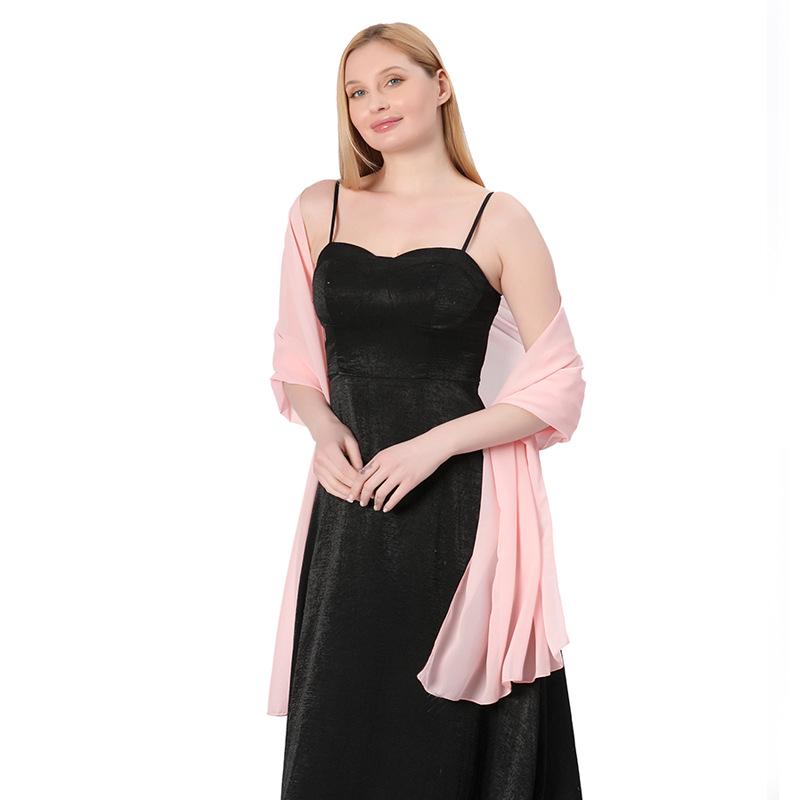 Eleganter Chiffon einfarbiger extra-langer Schal für Brautjungfern und Abendveranstaltungen