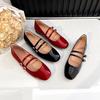 Mary Jane Shoes for Women Square Toe Flats Dressy Ballet Flat Mary Jane Flats with Buckle Strap Comfortable Slip On Casual Shoes Women's Flat Shoes