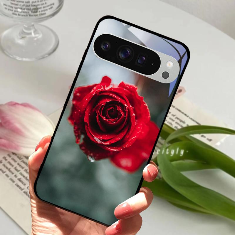 For Google Pixel 9 Pro XL Case Pixel9 Cute Animal Tempered Glass Phone Cover For GOOGLE PIXEL 9A Glass Protective Fundas Cases