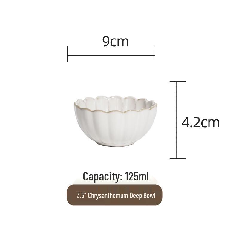 ZISIZ Kiln-Glazed Ceramic Chrysanthemum Strainer Bowl