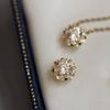 925 Sterling Silber Einfache Diamant Gold Kleine Sonne Anhänger Halskette Frauen Licht Luxus Hochzeit Schmuck Zubehör