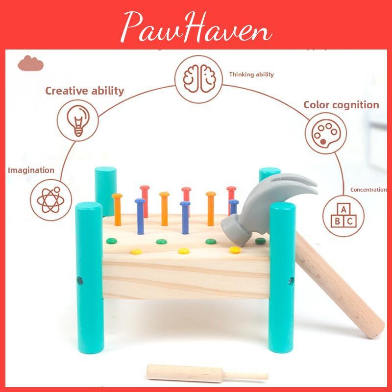 Montessori Style Wooden Hammering Toy For Kids Preschool Play Learning And