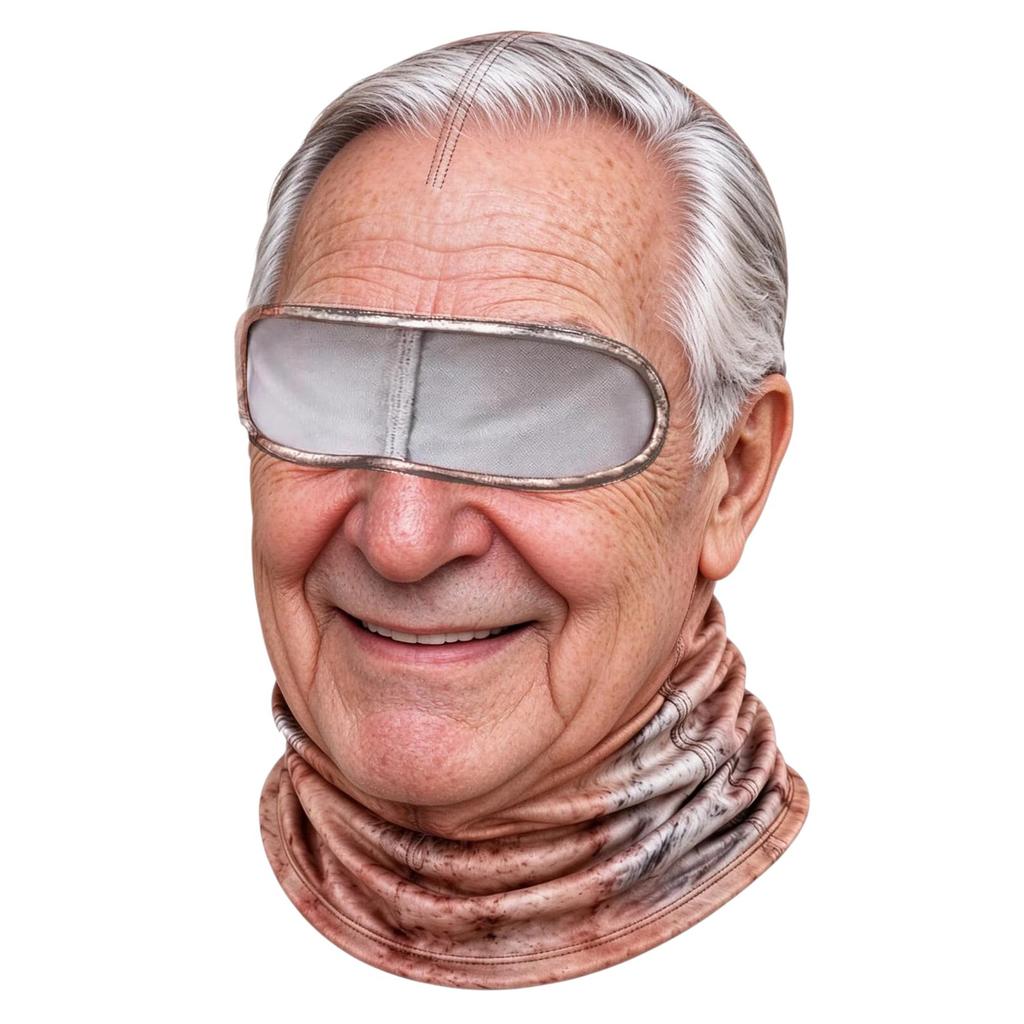 Novelty Old Man Face Ski, Winter Windproof Full Face with 3D Full Print, Sunglasses Not Included