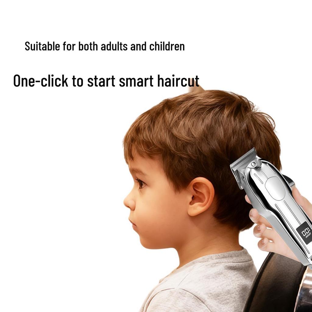 Professional Grade Electric Hair Clipper for Men with Digital LCD and Stainless Steel Blades