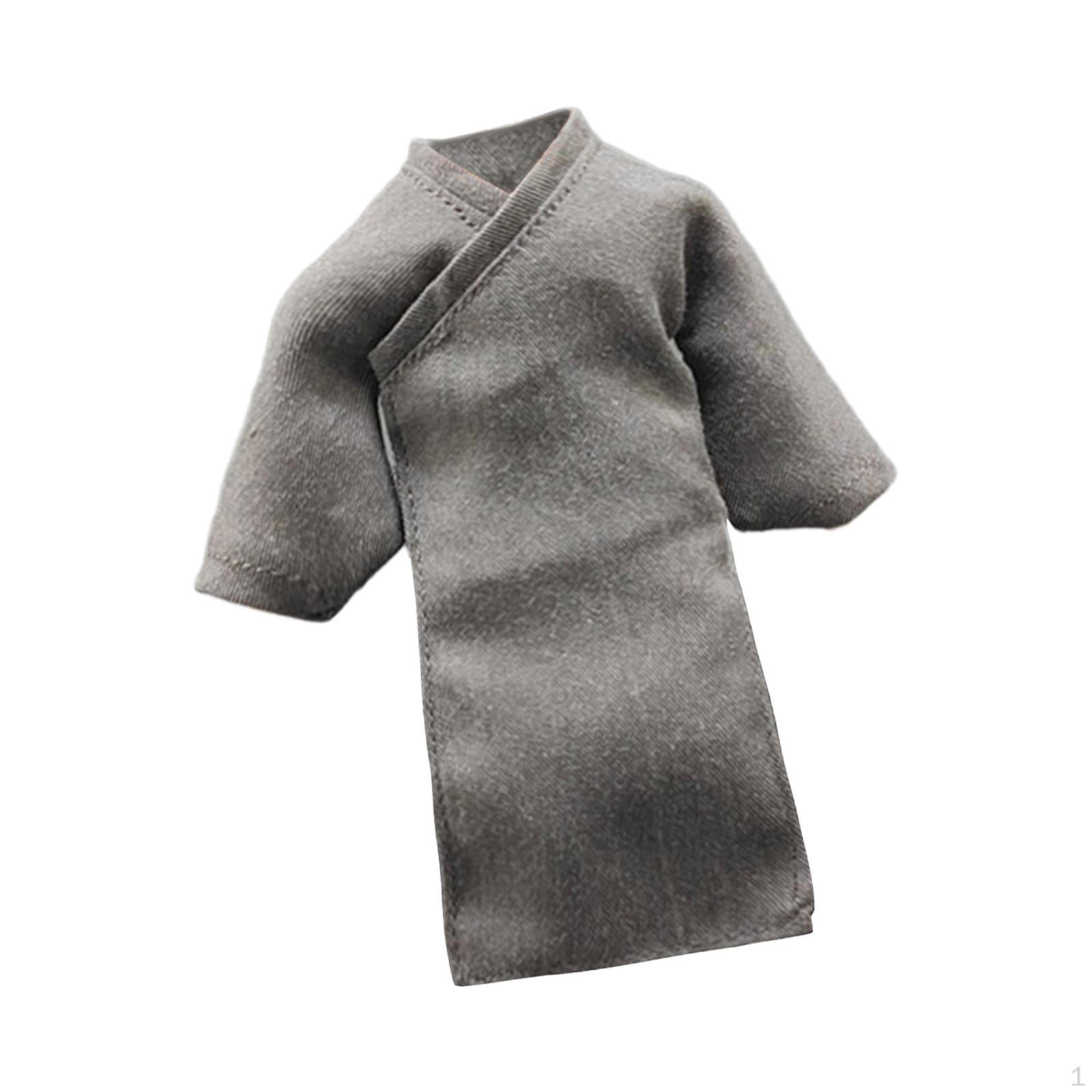 

1/18 Мужская фигурка Длинный халат, Аксессуар Костюм Декор Кукла Одежда Детский Подарочный Костюм серый