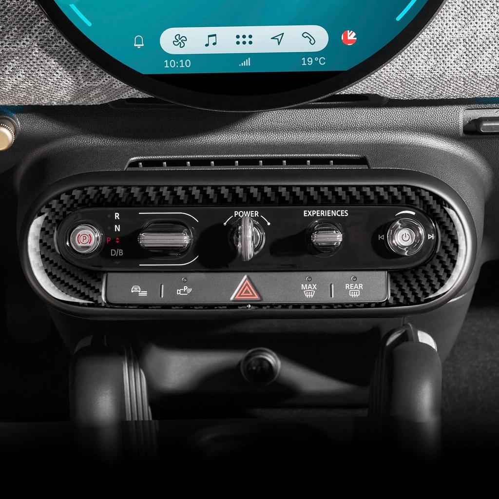 Real Carbon Fiber for MINI 2024 Cooper U25 Countryman F65 F66 F67 Coopers, Gear Center Shift Console Covers Stickers Panel, Interior Button Frame