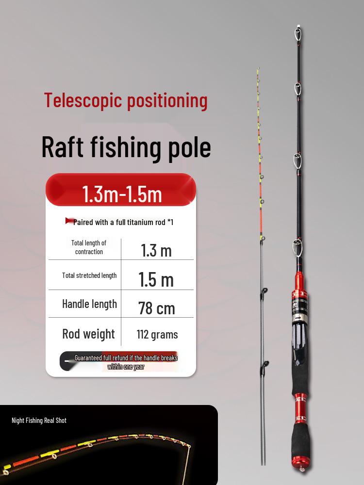 Luminous Telescopic Half-Titanium Bridge Fishing Rod with Soft Tip