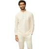 Manyavar Printed Casual Full Sleeves Short Kurta for Men - (Beige, Medium)
