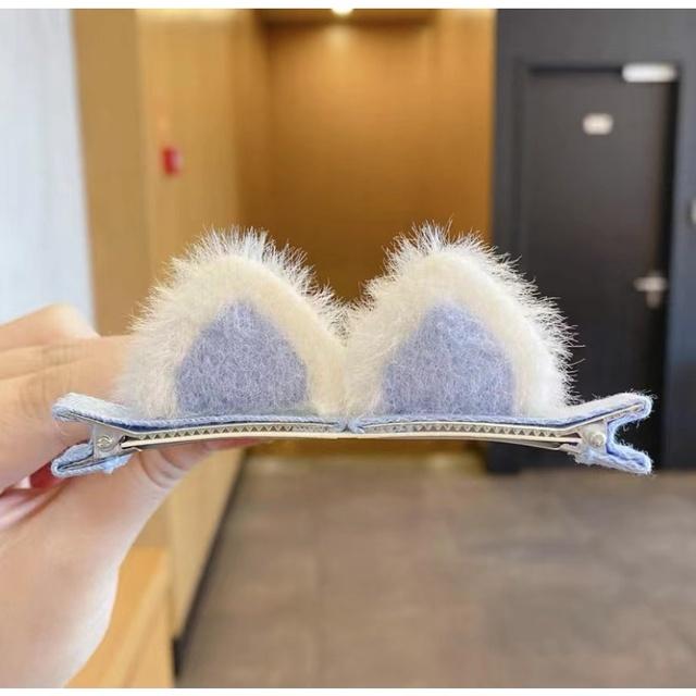 1 Pair Women Plush Hair Clip Fashion Colorful Cat Ear Hairpin Female Small Hair Clip Girls Hair Accessories