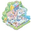 Cartoon Miniature Scene 3D Stickers Retro DIY  PET Landscape Stickers Decompression Korean Stationery Scrapbooking Posters