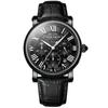 Luxury Fashion Leisure Quartz Wristwatch Alloy Leather 42mm Men's Pointer Dial 30M Water Resistant