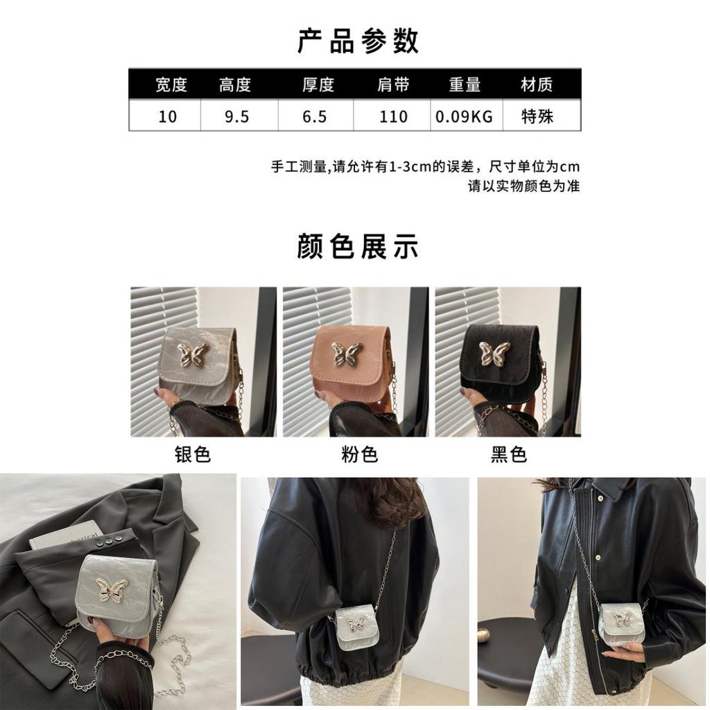 Stylish Mini Chain Shoulder Bag 2024 Fashionable Chic Design For Daily Use In Black Silver And Pink