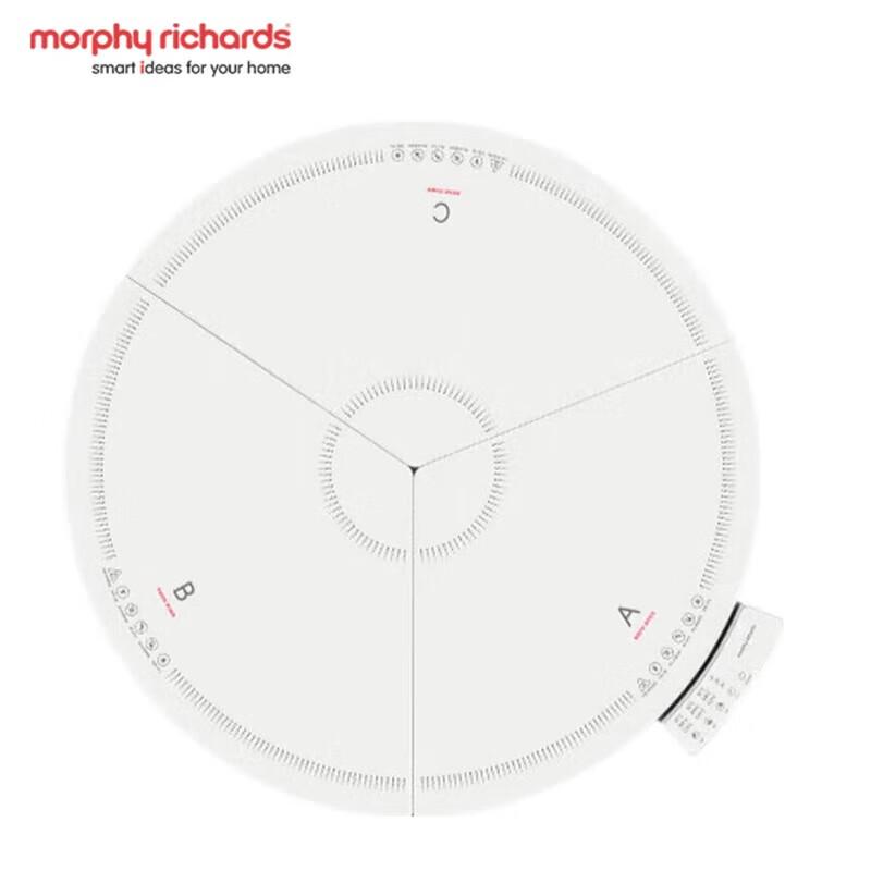 Круглая складная подогревающая тарелка для еды Morphy Richards с зональным контролем, штепсель CN (адаптер в комплекте)
