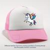 Winged Unicorn Flying Rainbow Pegasus Trucker Hat Pink White Mesh Adjustable Breathable Casual Baseball Cap