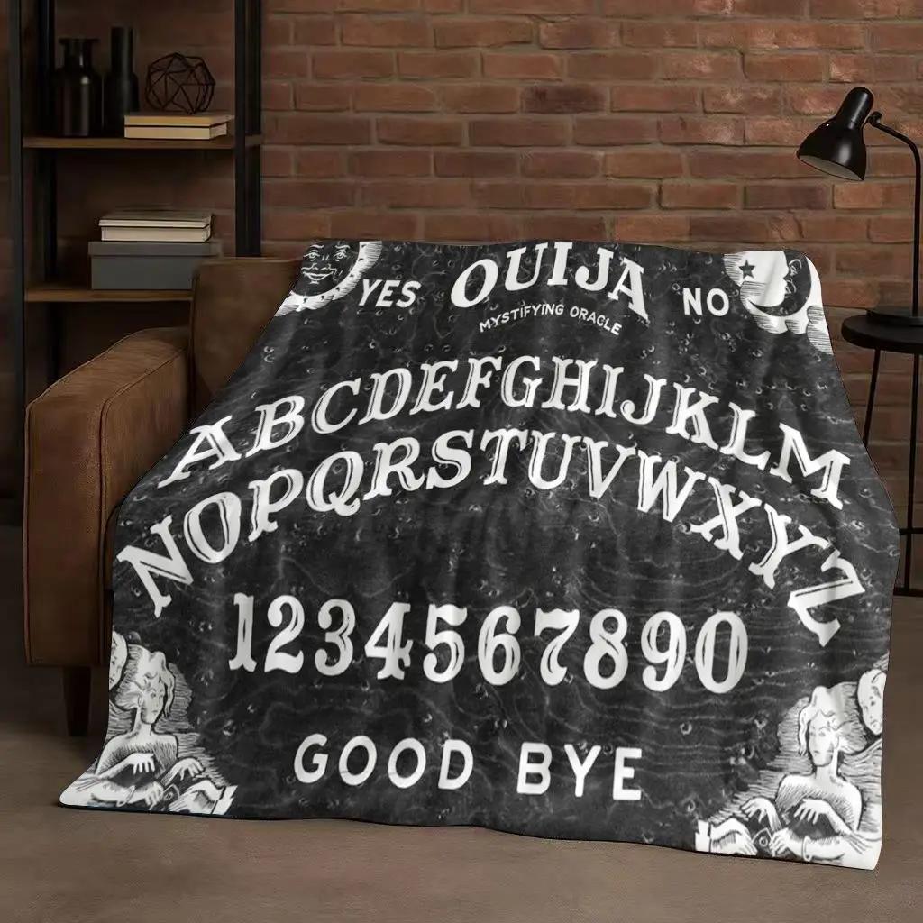 3D Retro Witch Spirit Ouija Board Flannel Blanket,Ultra Soft Warm Plush Throw for Home Bedroom Bed Sofa Cover Kids Gift Picnic
