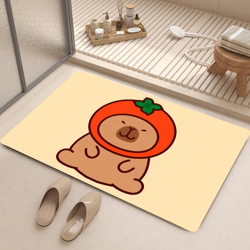 Cartoon Capybara Hippo Entrance Door Mat Nordic Style Bedroom Living Room Doormat Home Balcony Anti-Slip Modern Home Decor