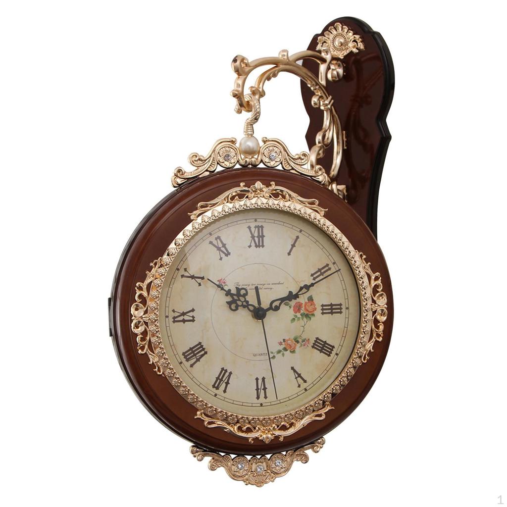 Double Sided Wall Clock, Mounted Decorative Timepiece for Kitchen