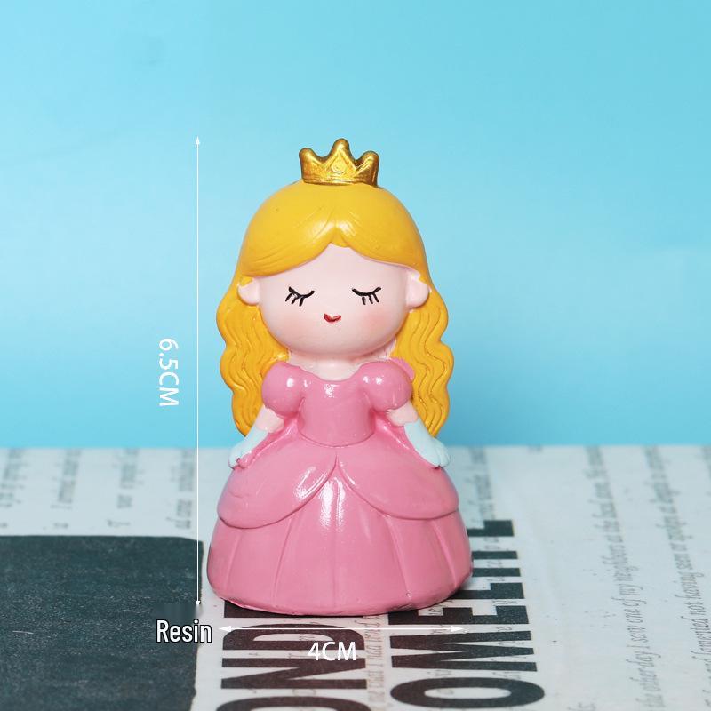 Küçük Prens ve Prenses Pasta Süsü: Sevimli Erkek & Kız Doğum Günü Araba Bebek Reçine Süs