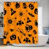 Halloween-Themed Shower Curtain With Spooky Designs For Bathroom Decor During October Celebrations