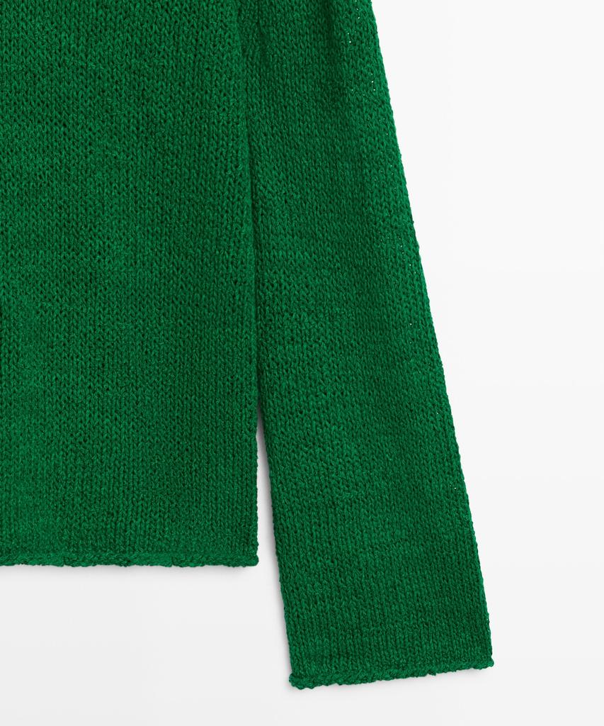 Masimodutti Cotton Blend Openwork Knit Sweater