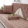Short Plush Grey Color Sofa Towel European Brief Thicken Quilted Sofa Cover Slip Resistant European Couch Cover for Living Room