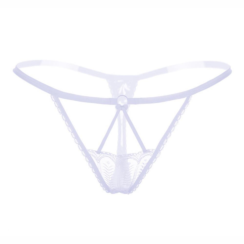 Hollow Sexy Thong Low Waist Transparent Lace Elastic Underwear Women's French Temptation Seamless T Pants 2154
