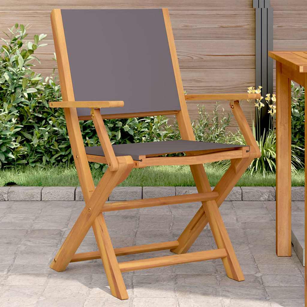 Garden Chairs 2 pcs Anthracite Solid Acacia Wood & Fabric