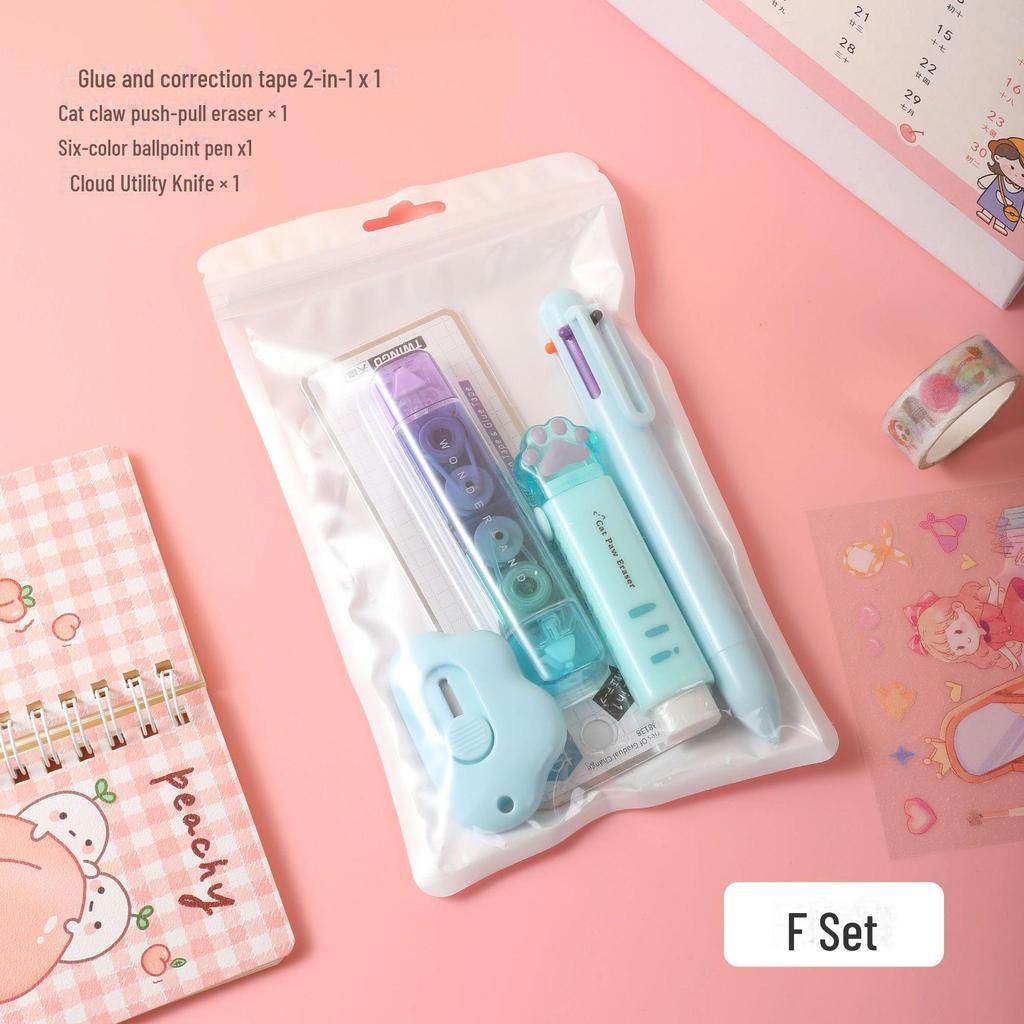 Conjunto de papelaria de alto valor para o ensino fundamental - Caixa de presente multifuncional para a volta às aulas