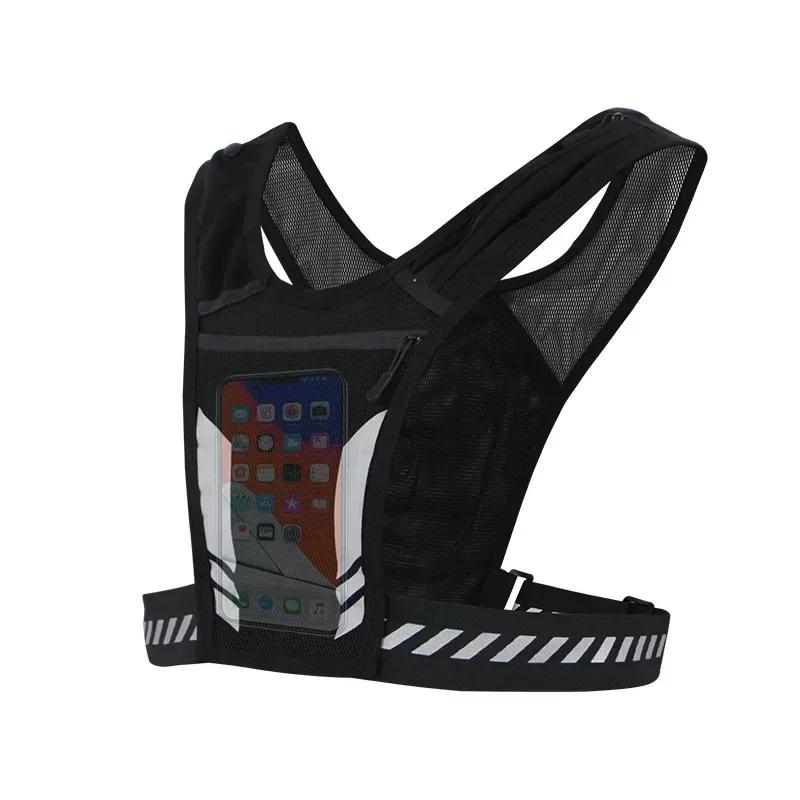 Zaino da corsa riflettente Gilet da corsa sportivo leggero universale Borsa per carte per telefono cellulare per jogging Fitness Gilet uomo donna