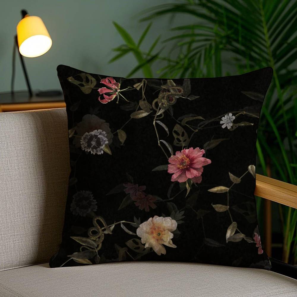 Klassischer A-Allsaints Blumen-Kissenbezug Milbenschutz Verdeckter Reißverschluss Sofa Bett