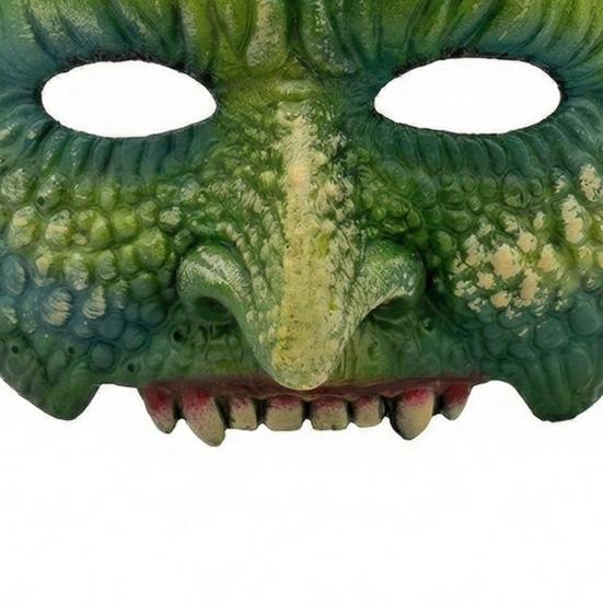 Masque Party Lézard Effrayant Halloween Masque Vert, Masque Demi-Visage Texturé Réaliste, Accessoire de Costume Reptile Détaillé en Mousse PU, pour Fêtes Et